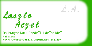 laszlo aczel business card